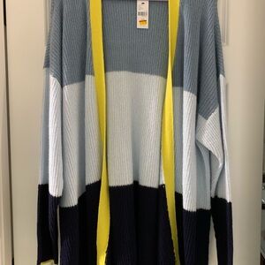 Lane Bryant Multicolor Open Front Cardigan